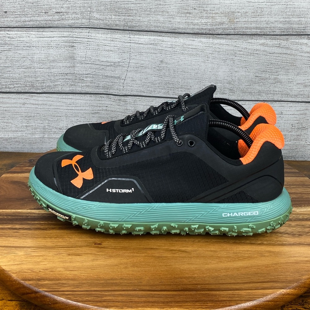 Under Armour Fat Tire Low Black Teal Orange Hiking Shoe Men’s Sneaker Size 10